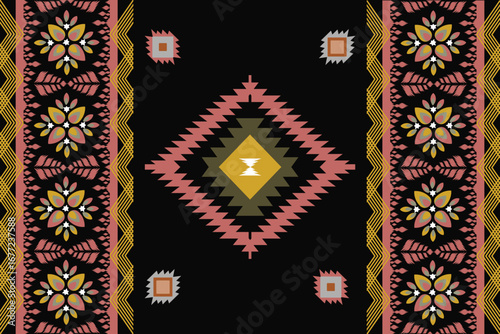 traditional thai pattern Seamless Ikat ethnic patterns in horizontal stripes, perfect for textile, fashion design, fabric printing, and home decor. Inspired by traditional weaving with modern color 