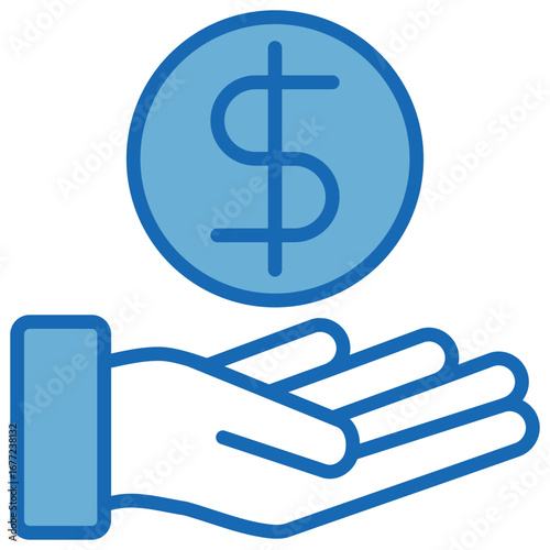 Prosperity Blue White Icon Editable Stroke