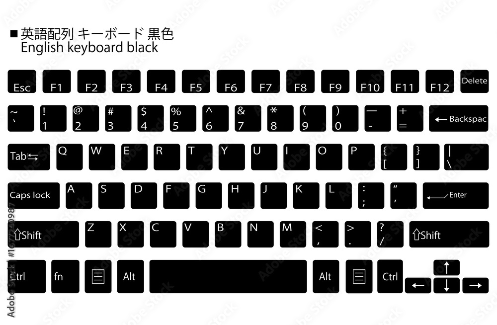 Obraz premium 英語配列 キーボード ブラック