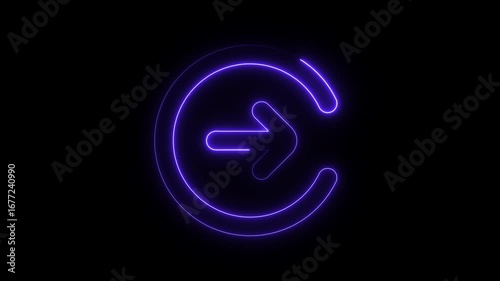 Wallpaper Mural Glowing Orange Neon Arrow Inside Circle Icon Animation on Black Background Seamless Loop Digital .log-out arrow 4k video. graphic, green, icon, illustration,  Torontodigital.ca