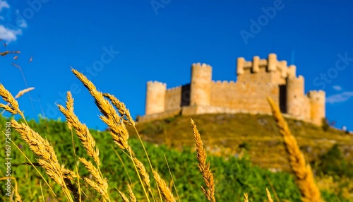 Wallpaper Mural Castle on a hilltop, golden grasses Torontodigital.ca