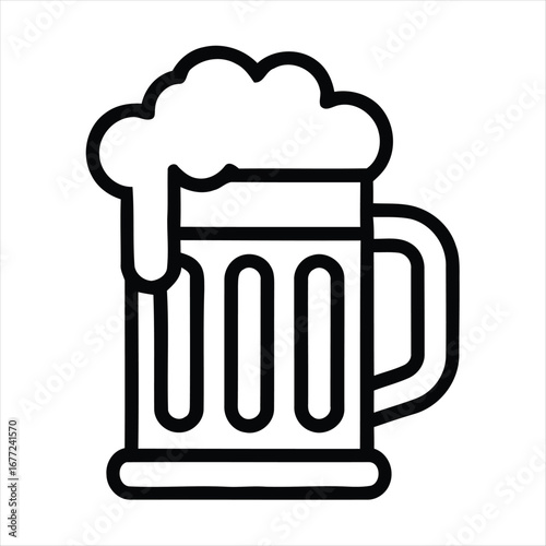 Beer mug icon on a white background