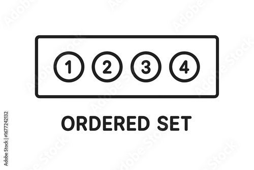 Ordered set icon showing a sequence of four steps. Concept for business process, workflow, or project planning. Step-by-step instructions for strategy and growth vector.