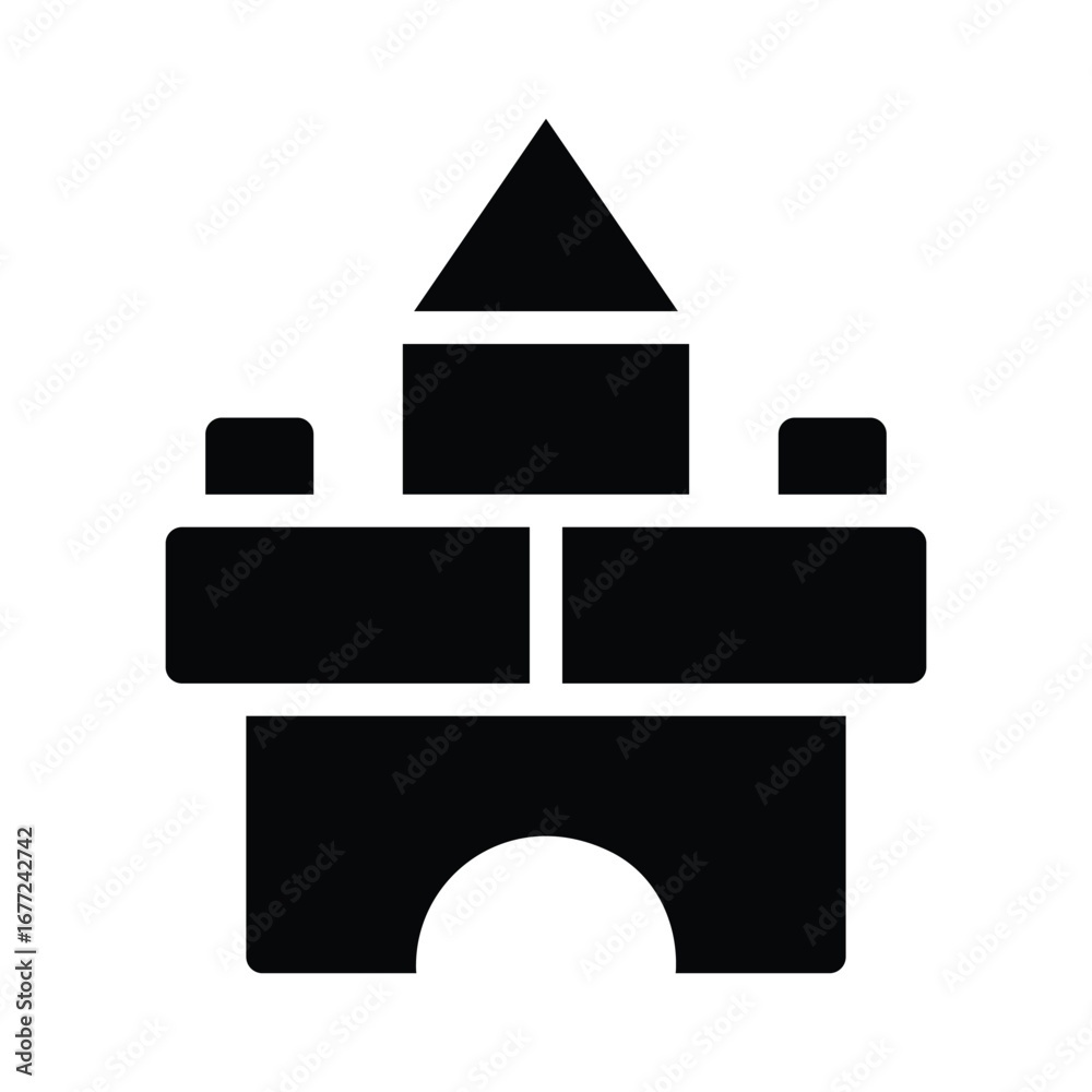 Fototapeta premium block toys glyph icon illustration vector graphic.eps