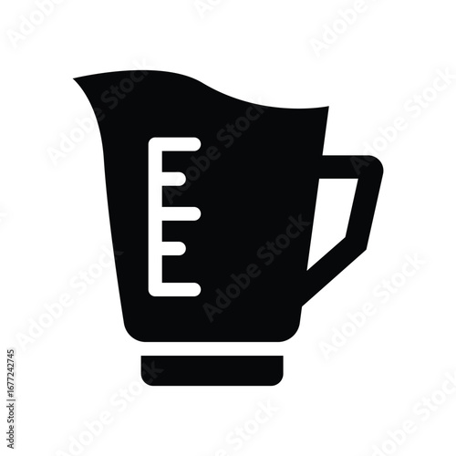measuring jug glyph icon illustration vector graphic.eps