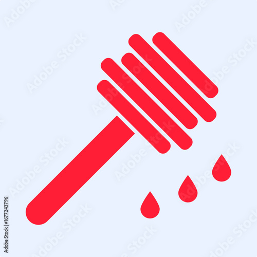 Honey Dipper symbol trendy artwork useful vector Illustration red design charming colorful background