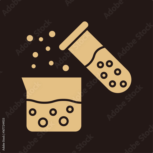 Experiment symbol trendy artwork useful vector Illustration brown design beautiful colorful background