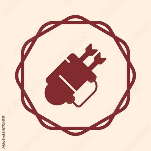 Quiver symbol trendy artwork useful vector Illustration circle design beautiful colorful background
