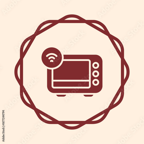 Smart Oven symbol trendy artwork useful vector Illustration circle design beautiful colorful background