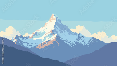 Mount Huascarán snow-capped and dominating the Cordillera Blanca, Peru