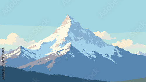 Mount Logan massive snow-covered peak, Yukon, Canada