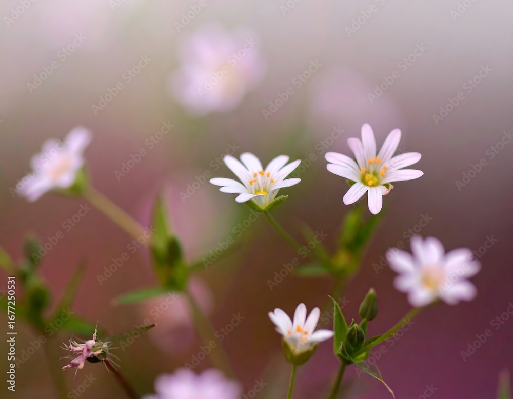 Fototapeta premium Delicate white flowers in soft focus (1)