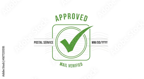 Certified postal service approval label illustration