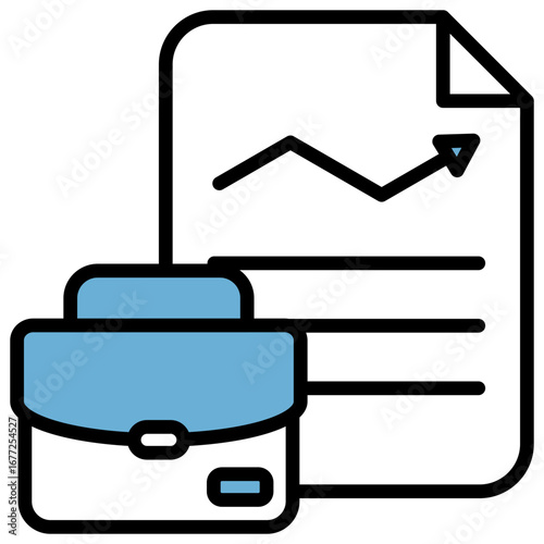 Work Blue Black Icon Editable Stroke