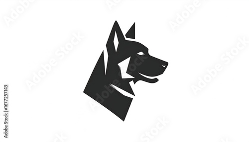 Dog head logo, stylized