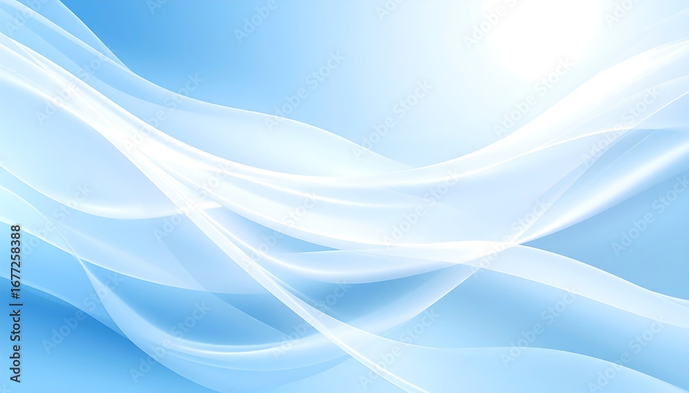 Obraz premium Abstract light blue and white flowing lines