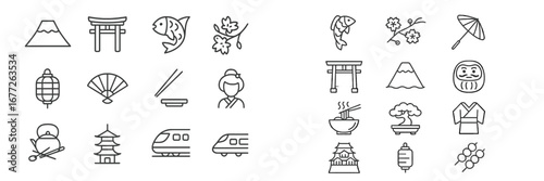 Collection of Japanese cultural icons