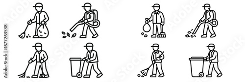 Street cleaning icons
