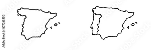 Outline map of Spain and Portugal