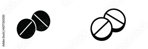 Two pills with a dividing line