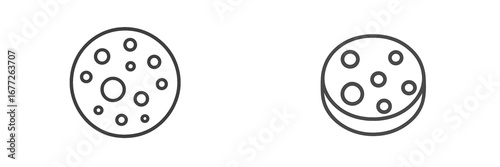 Circular petri dish with colonies icon