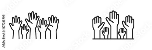 Raised Hands Icon Set