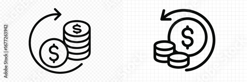 Money exchange and cash flow icon