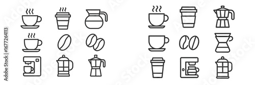 Coffee icons set