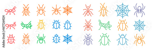 Colorful Insect Icons