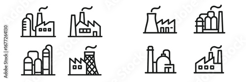 Set of Industrial Factory Icons