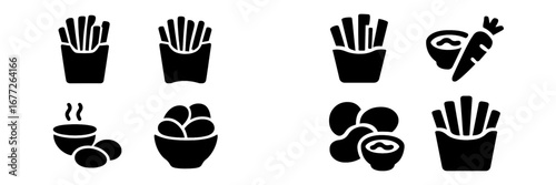 French Fries and Snacks Icons