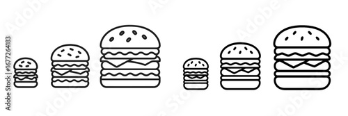 Burger Size Comparison Icons