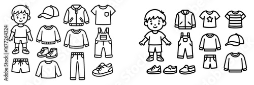 Children's clothing and accessories outline