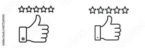 Two thumbs up with star ratings