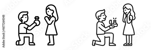Couple Engagement Proposal Icon