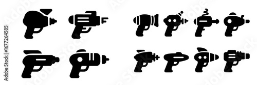 Retro ray gun icons