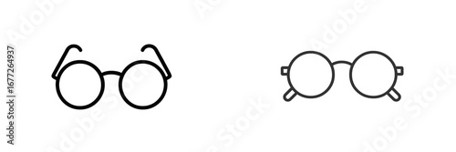 Round Glasses Icon Set