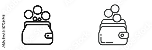 Wallet with coins icon