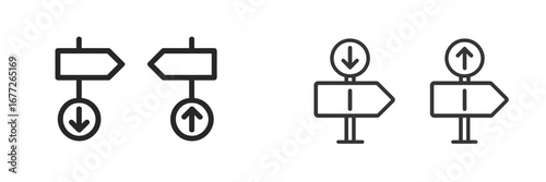 Directional Signs with Up and Down Arrows
