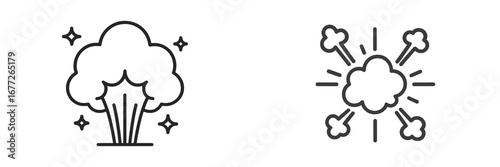 Explosion and steam cloud icons
