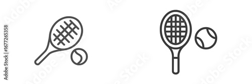 Tennis racket and ball icon
