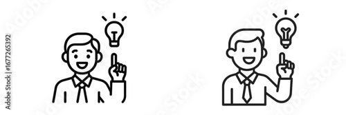 Man with idea bulb icon