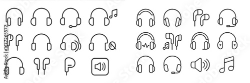Collection of headphone and earphone icons