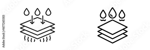 Waterproof material layers icon