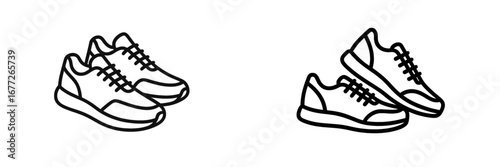Outline of two sneakers