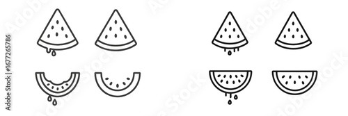 Watermelon slices with juice dripping