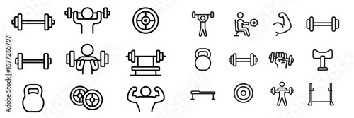 Fitness and Gym Equipment Icons