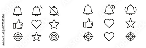 Collection of social media icons and symbols