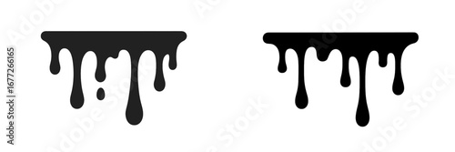 Black liquid dripping from a surface