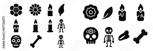 Day of the Dead icons set